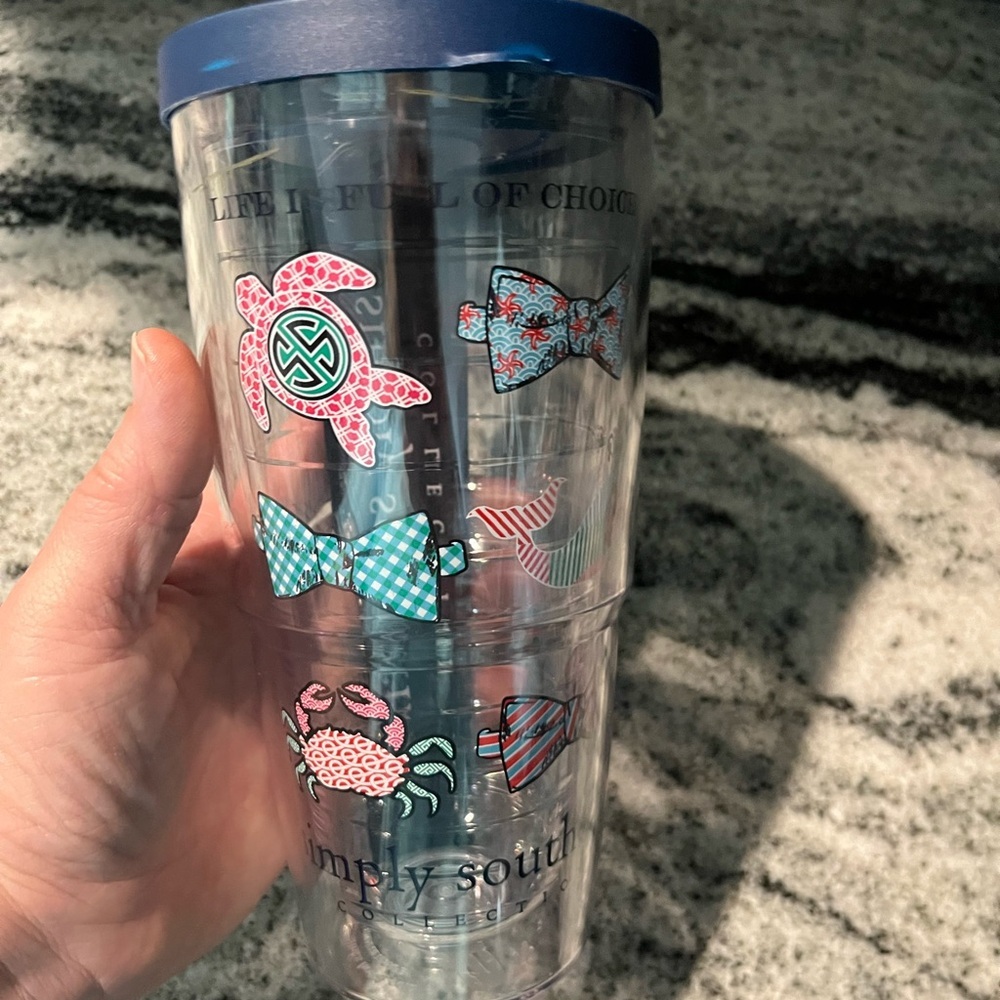 Simply Southern Clear Tumbler with Blue Lid